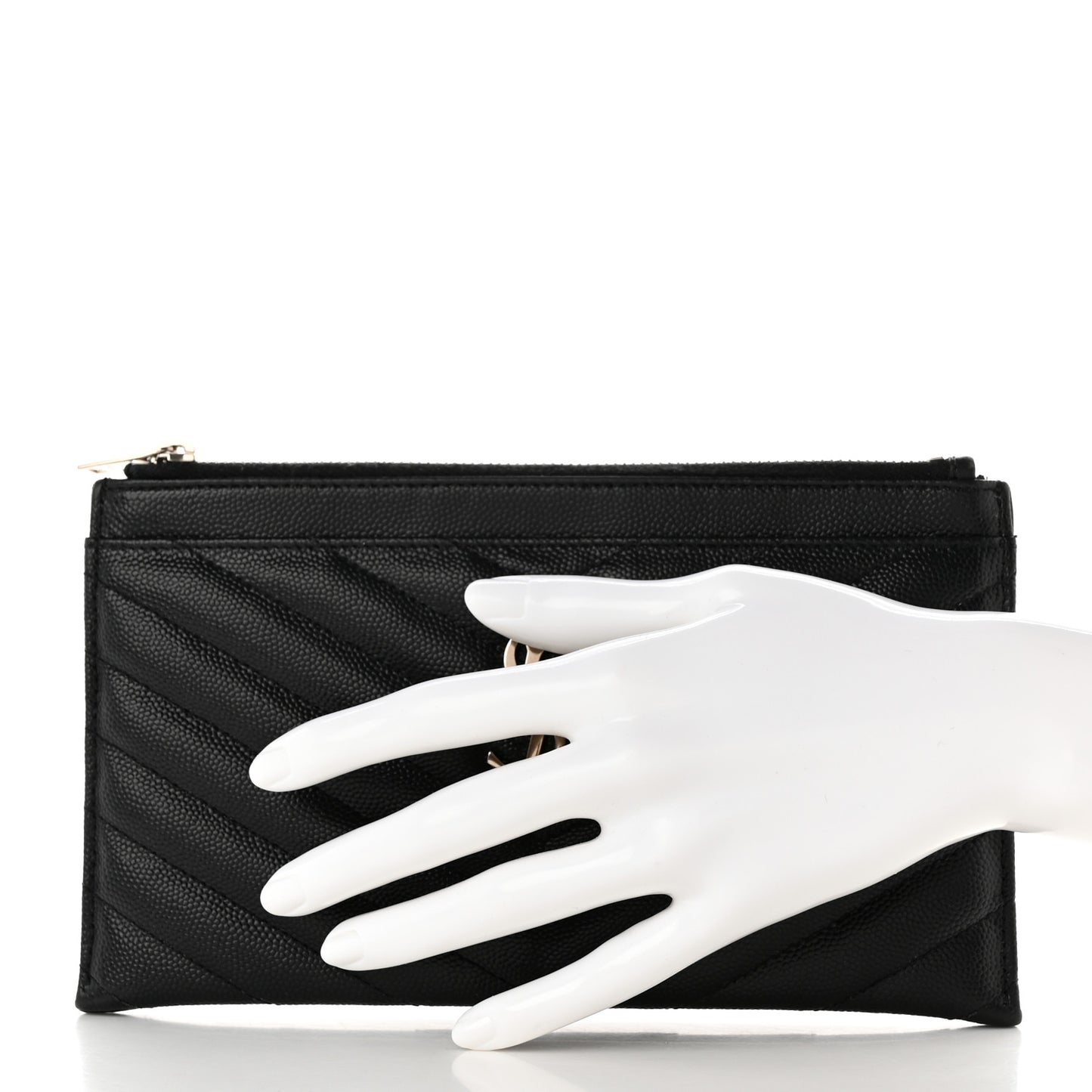 Grain De Poudre Chevron Monogram Bill Pouch Black