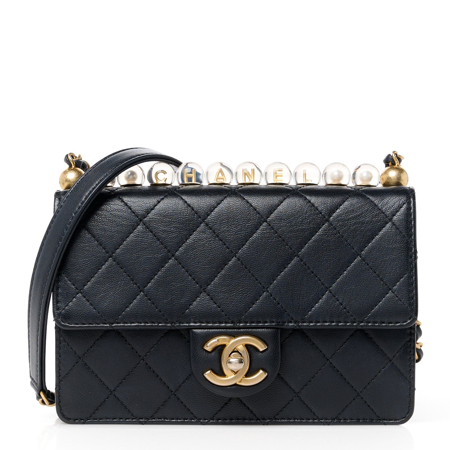 Chanel Lambskin Quilted Small Chic Pearls Flap Black 1 of 11