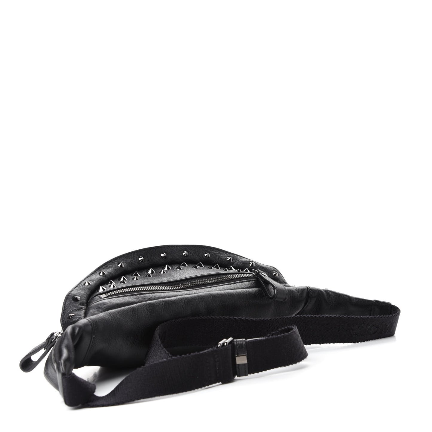 Striped Visetos Studded Funky Zebra Belt Bag White Black