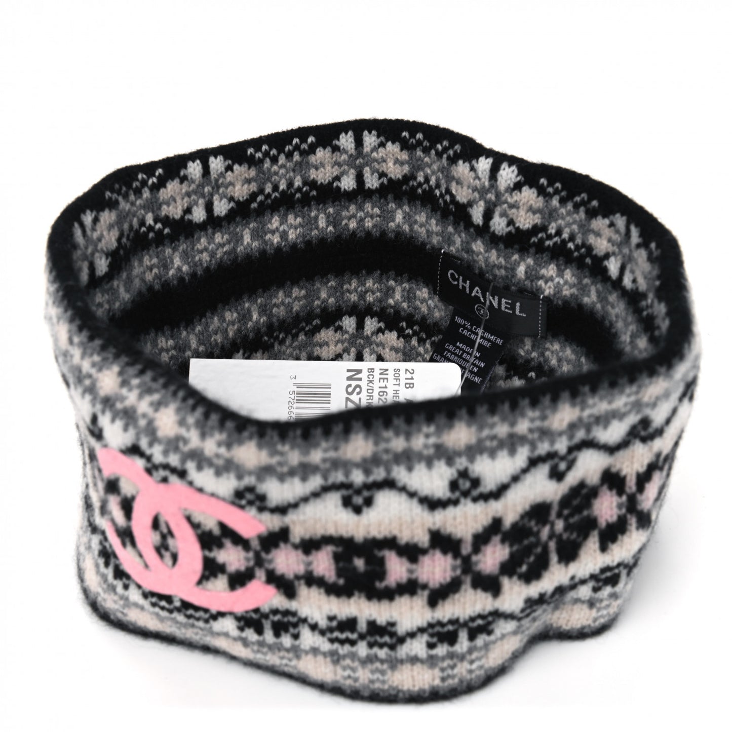 Cashmere CC Headband Black Dark Grey Ecru Pink
