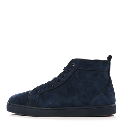 Christian Louboutin Veau Velours Louis Orlato High Top Sneakers 43.5 Blue 1 of 10