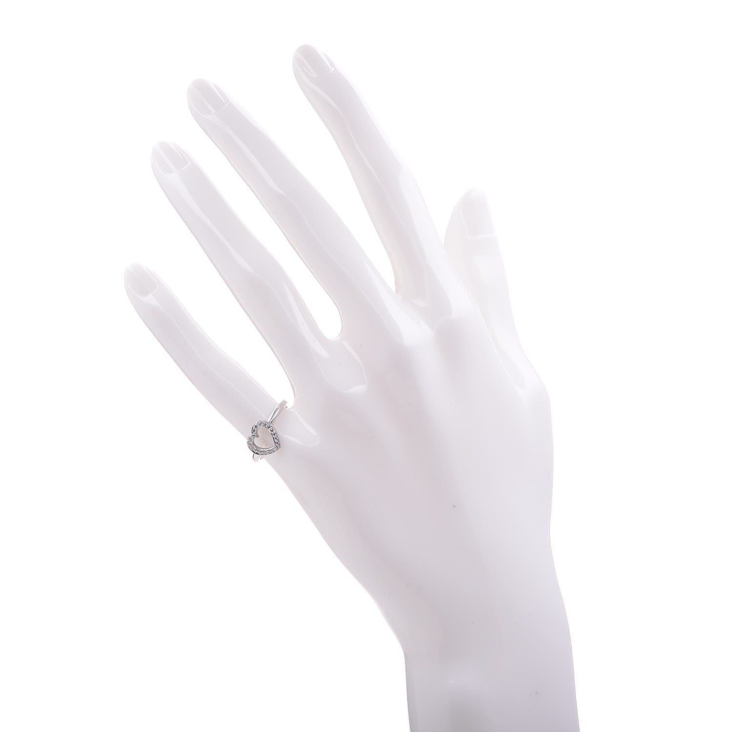 Tiffany Platinum Diamond Heart Ring 48.5 4.5 2 of 5