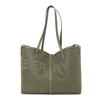 Burberry Cotton Canvas Horseferry Print Tote Dark Fern Green 3 of 9