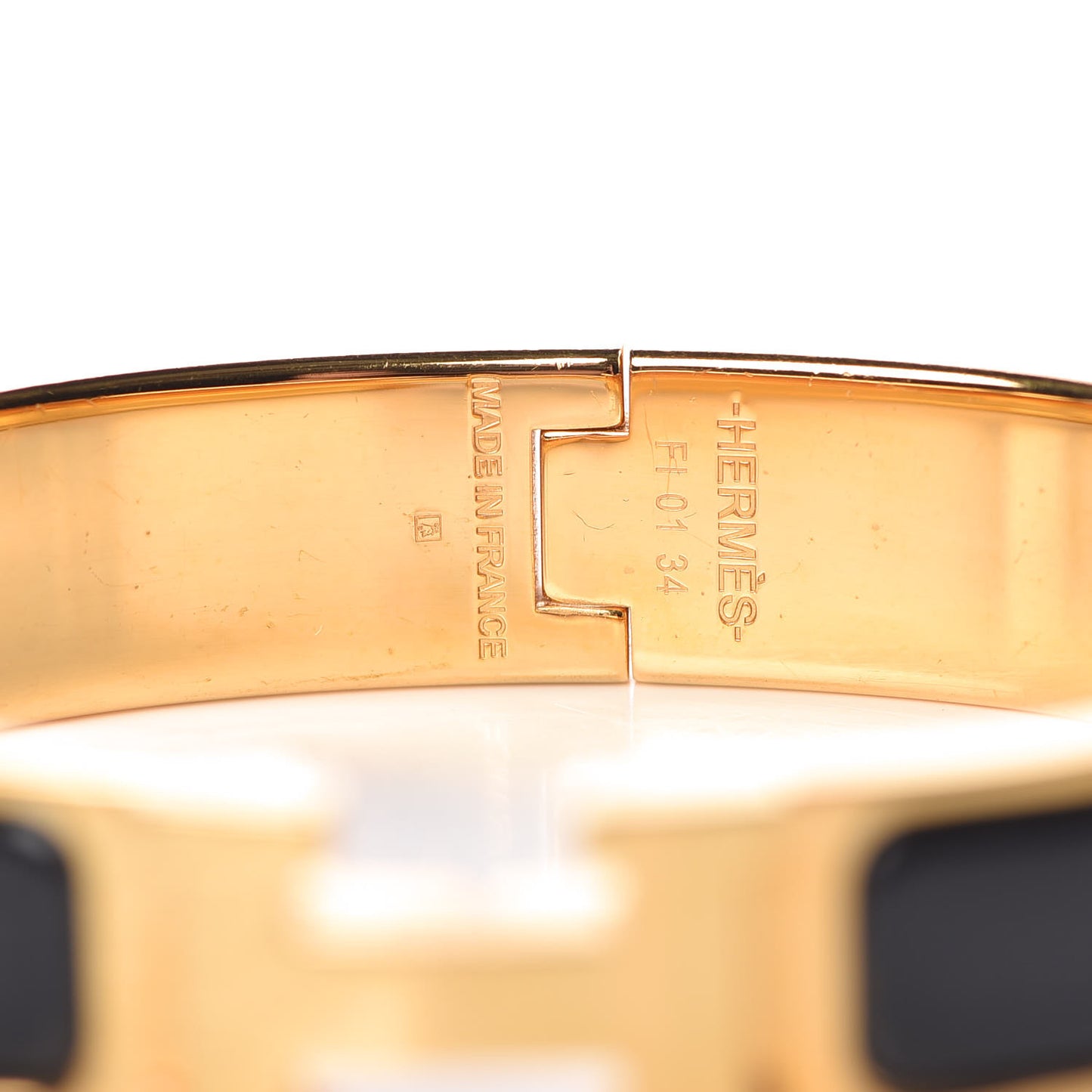 Enamel Narrow Clic Clac H Bracelet PM Black