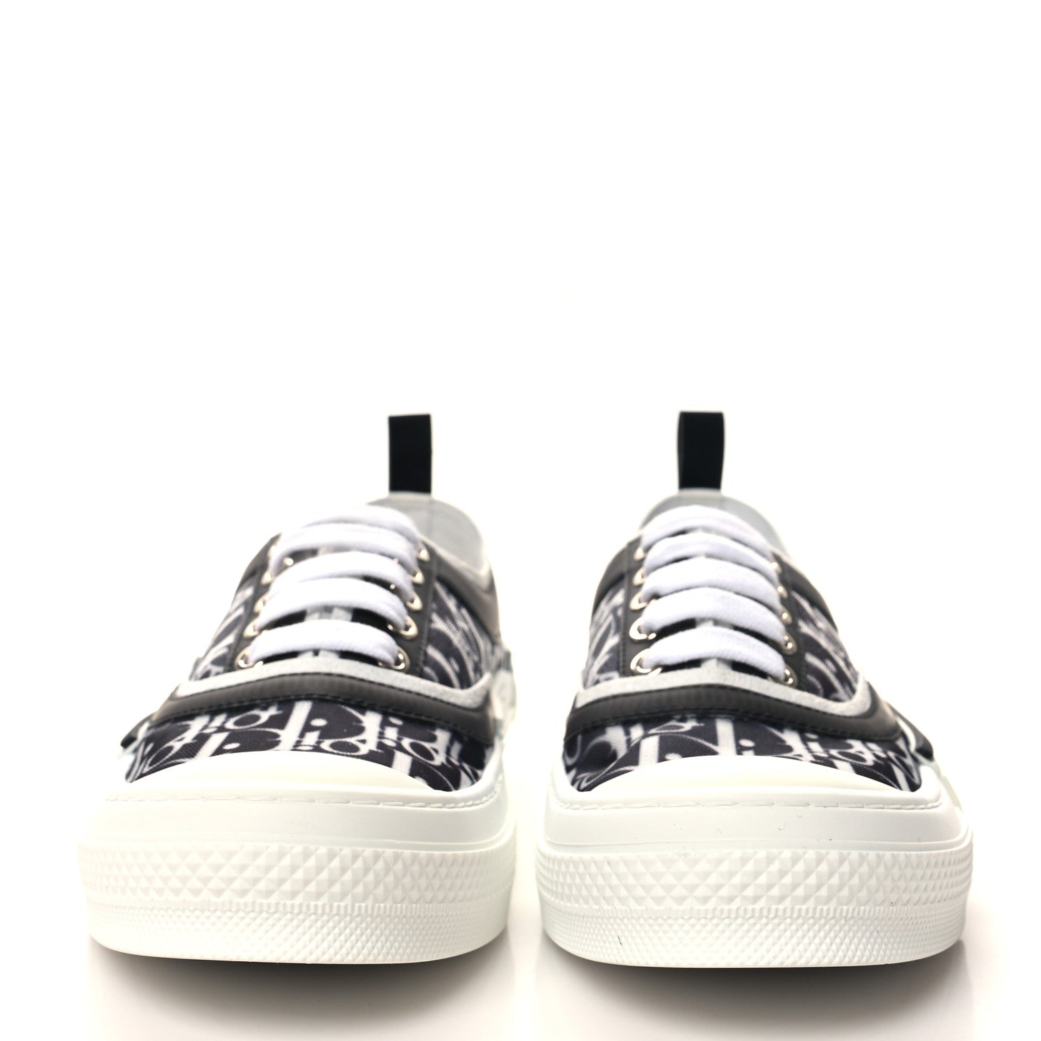 Christian Dior Technical Canvas Mesh Oblique Printed Mens B23 Low Top Sneakers 42 Black White 2 of 9