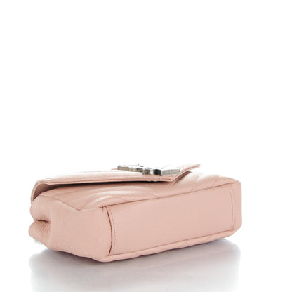 Saint Laurent Grained Calfskin Matelassé Chevron Monogram Classic Baby Chain Bag Pale Pink 4 of 7