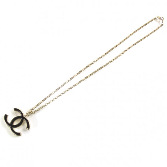 Chanel CC Logo Necklace Black 1 of 4