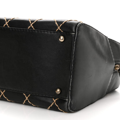 Chanel Calfskin Contrast Stitch Surpique Bowler Black 9 of 13