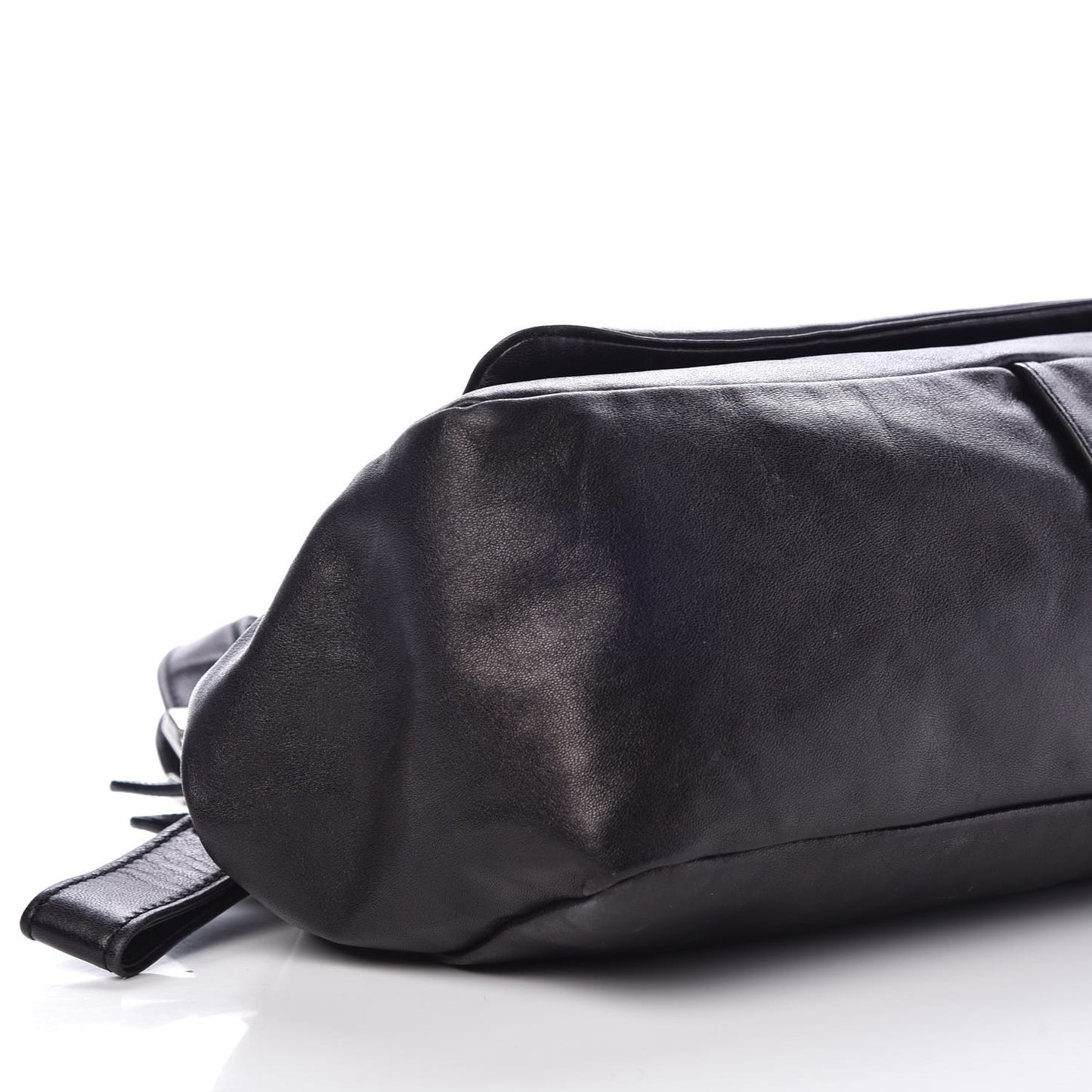 Calfskin Zipper Cutout Shoulder Bag Black
