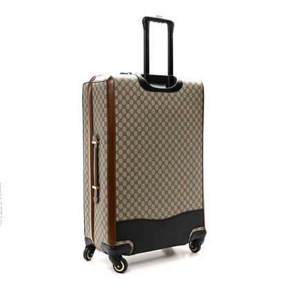 Gucci GG Supreme Monogram Azalea Calfskin Retro Interlocking G Carry On Trolley Beige Ebony Brown Sugar 4 of 24