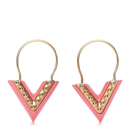Louis Vuitton Brass Essential V Hoop Earrings Gold 1 of 3