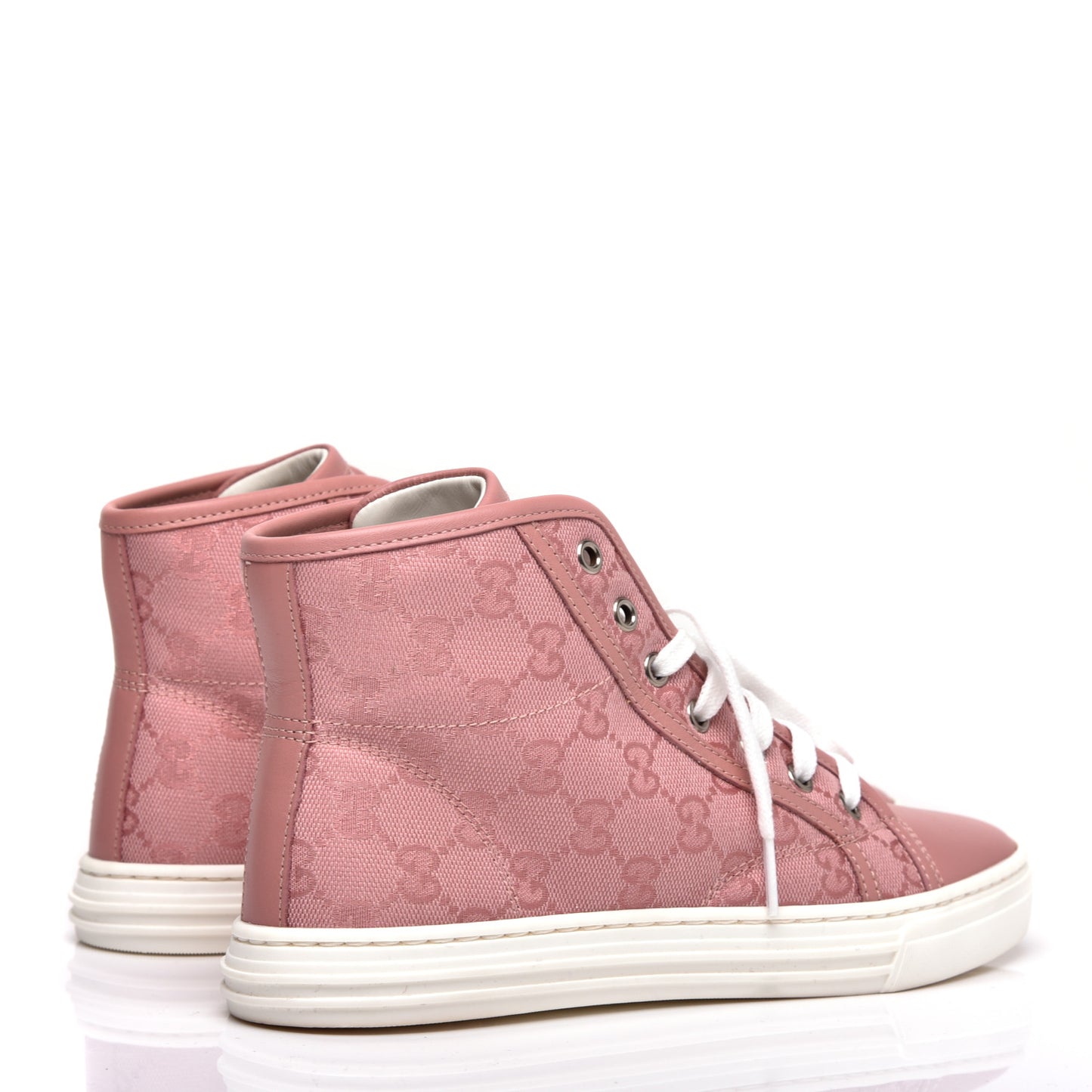 Monogram Womens High Top Sneakers 37 Pink Soft Pink