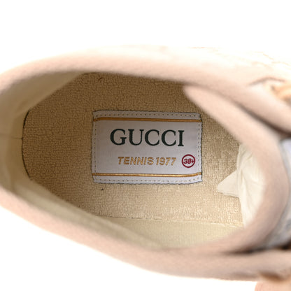 Gucci New Canvas GG Monogram Womens Tennis 1977 High Top 55mm Platform Sneakers 38.5 Skin Rose Dark Skin Rose 8 of 9