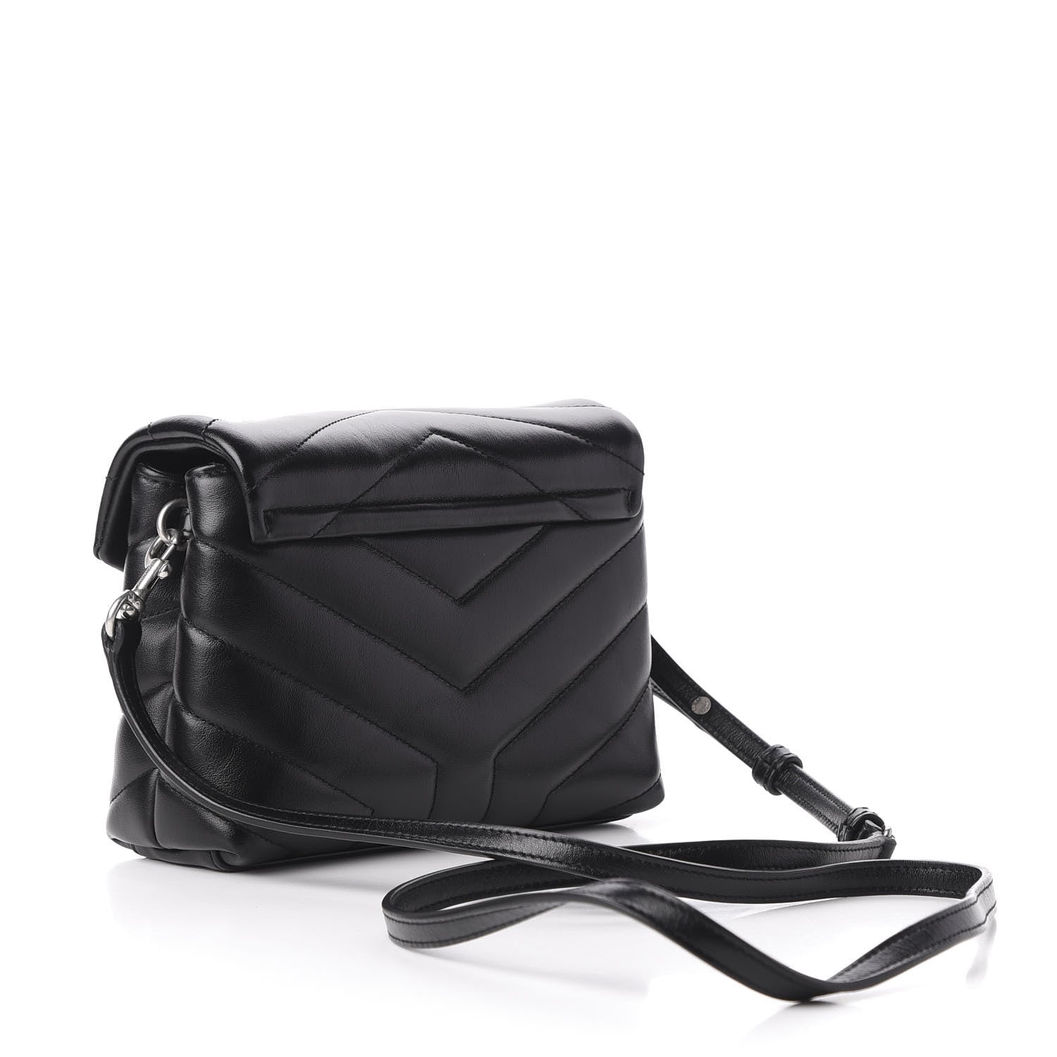 Saint Laurent Calfskin Y Quilted Monogram Toy Loulou Crossbody Bag Black 3 of 11