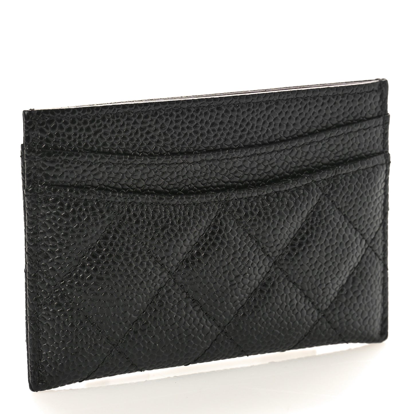 Caviar Quilted Card Holder Black