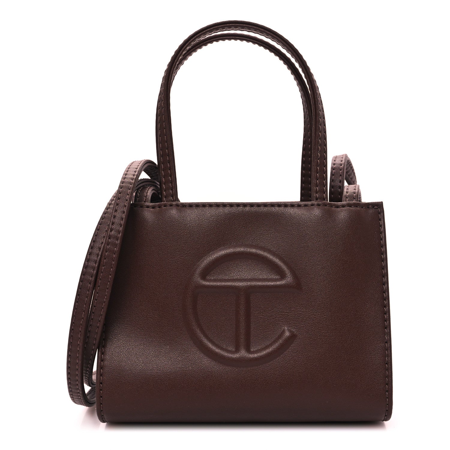 Telfar Vegan Leather Small Shopping Bag Chocolate 1 of 11