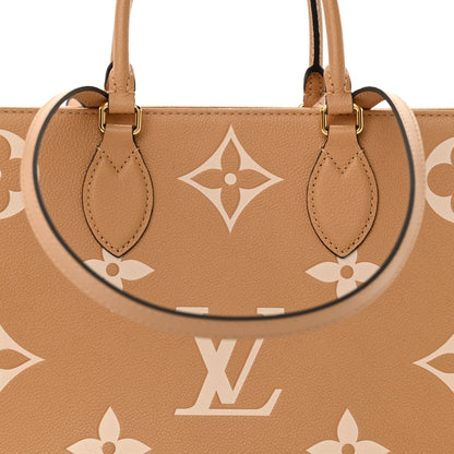 Louis Vuitton Empreinte Monogram Giant Onthego MM Arizona Creme 7 of 9