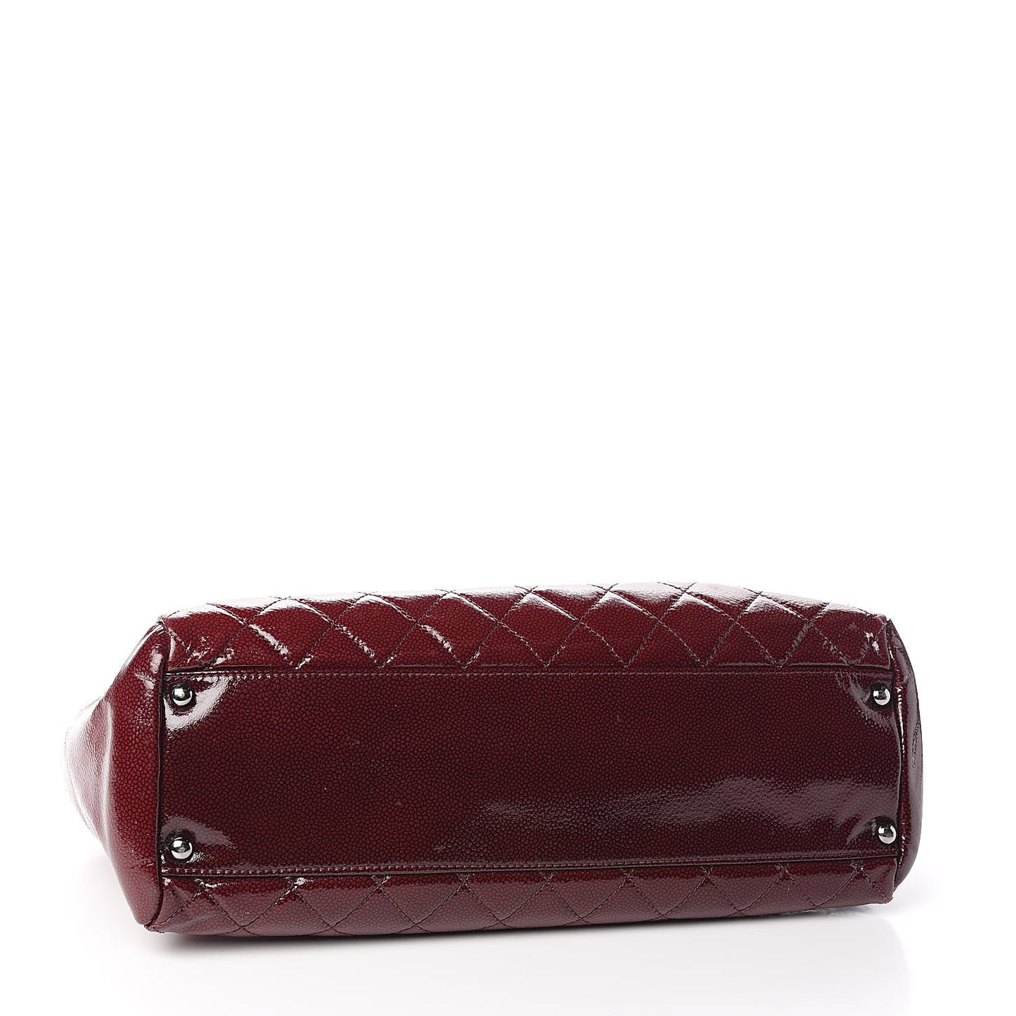 Patent Caviar Diamond Quilted Shine Small Reissue Tote Red