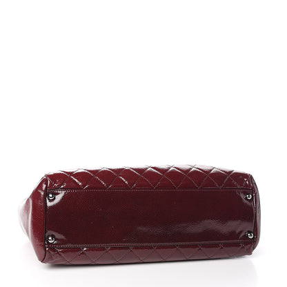 Chanel Patent Caviar Diamond Quilted Shine Small Reissue Tote Red 4 of 12