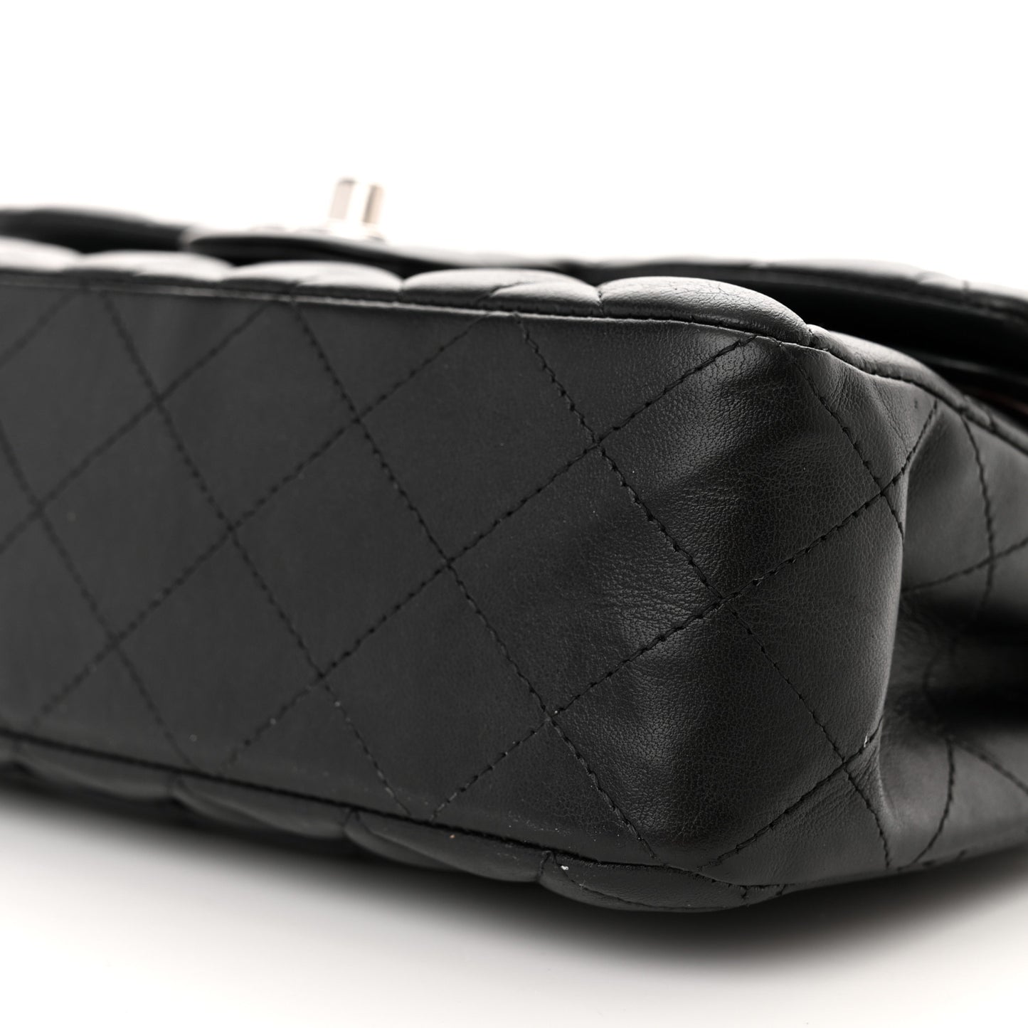 Lambskin Quilted Small Double Flap Black