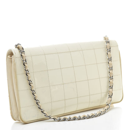 Chanel Patent Square Stitched CC Flap Clutch White 3 of 21