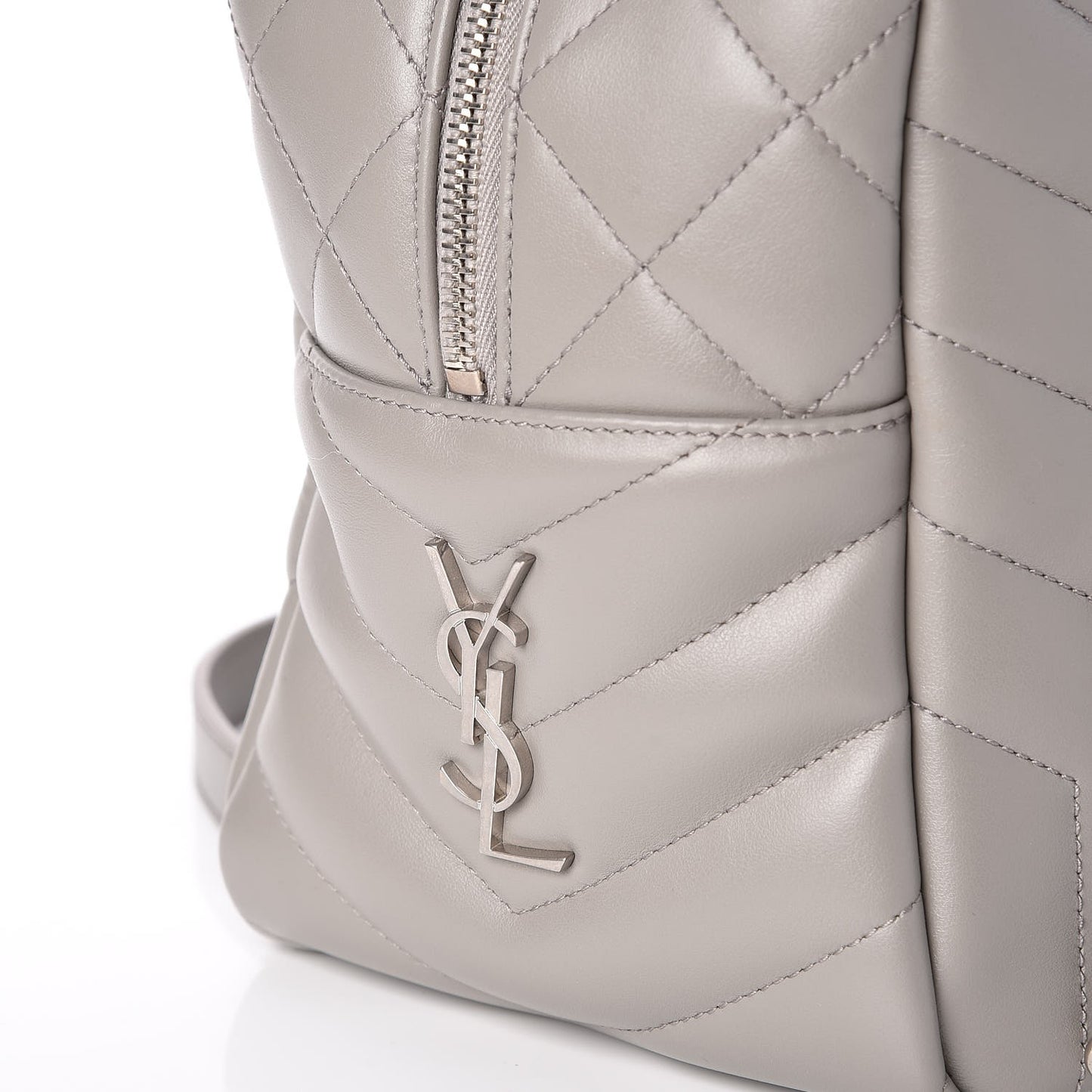 Calfskin Y Quilted Monogram Loulou Bowling Bag Grey