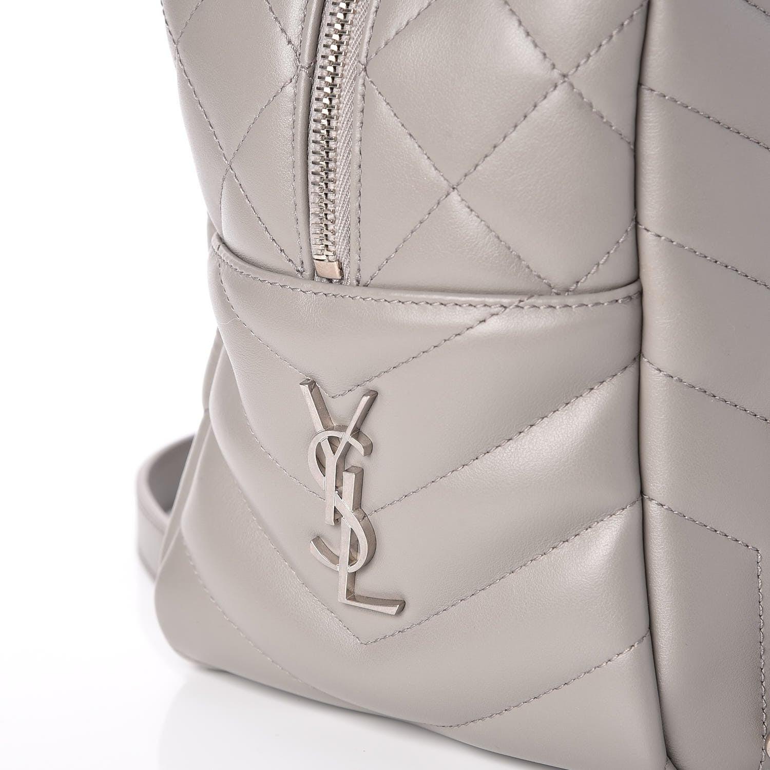 Saint Laurent Calfskin Y Quilted Monogram Loulou Bowling Bag Grey 9 of 9
