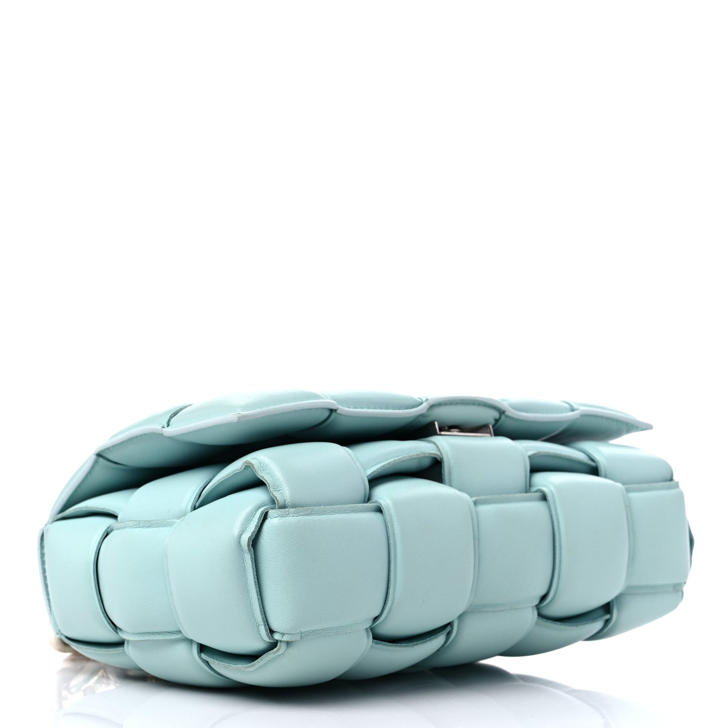 Lambskin Maxi Intreccio Padded Chain Cassette Crossbody Bag Spearmint