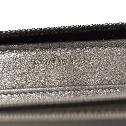 Chanel Lambskin Camellia Embossed Large Zip Around Gusset Wallet Black 7 of 11