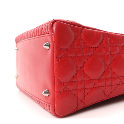 Christian Dior Lambskin Cannage Medium Lady Dior Red 10 of 10