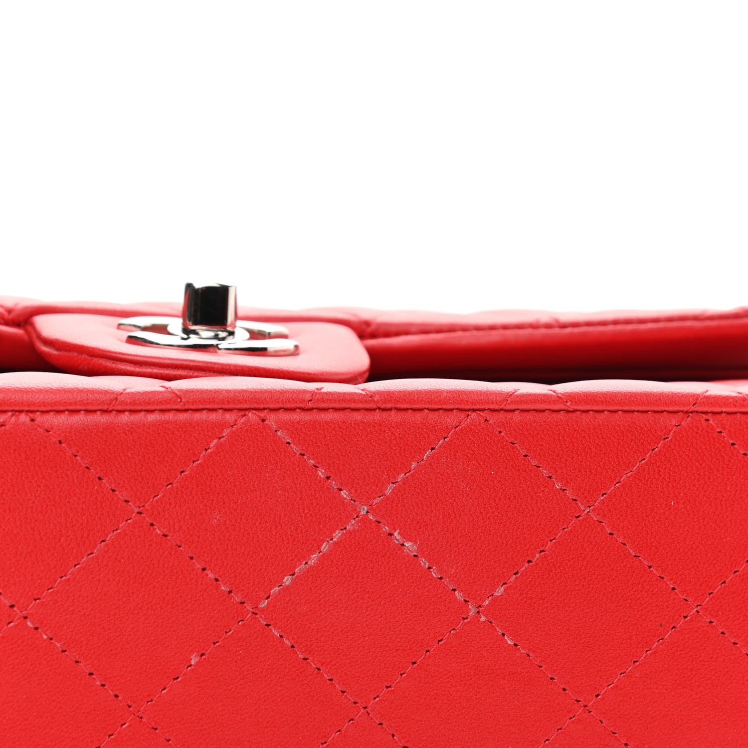 Chanel Lambskin Quilted Medium Double Flap Red 10 of 12
