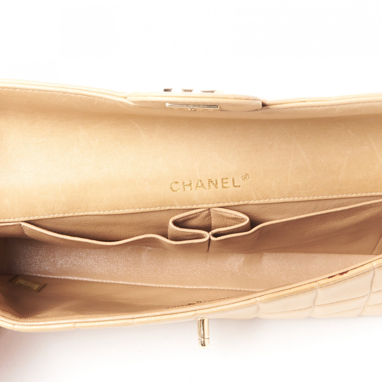 Chanel Lambskin East West Chocolate Bar Flap Beige 4 of 9