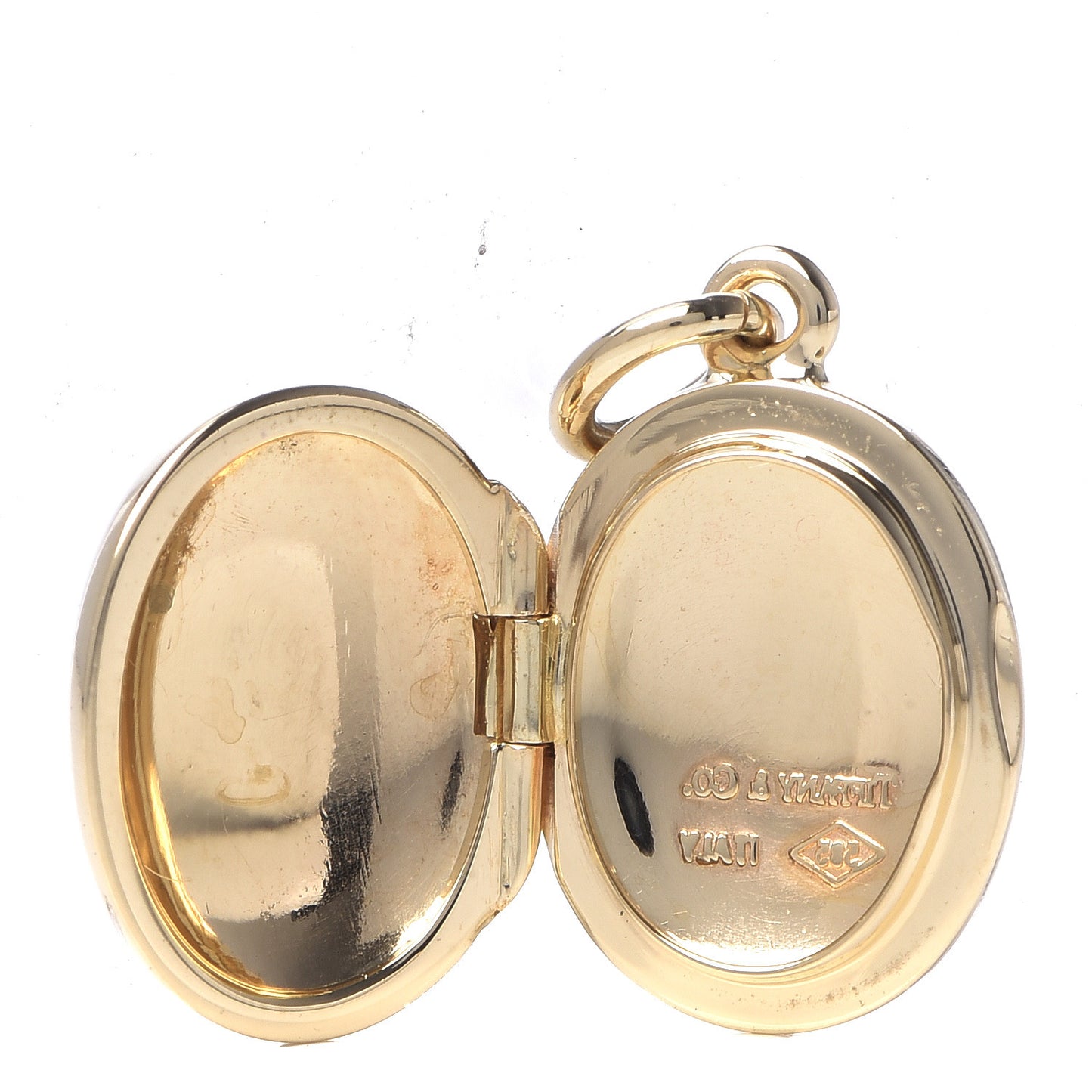 14K Yellow Gold Oval Locket Pendant