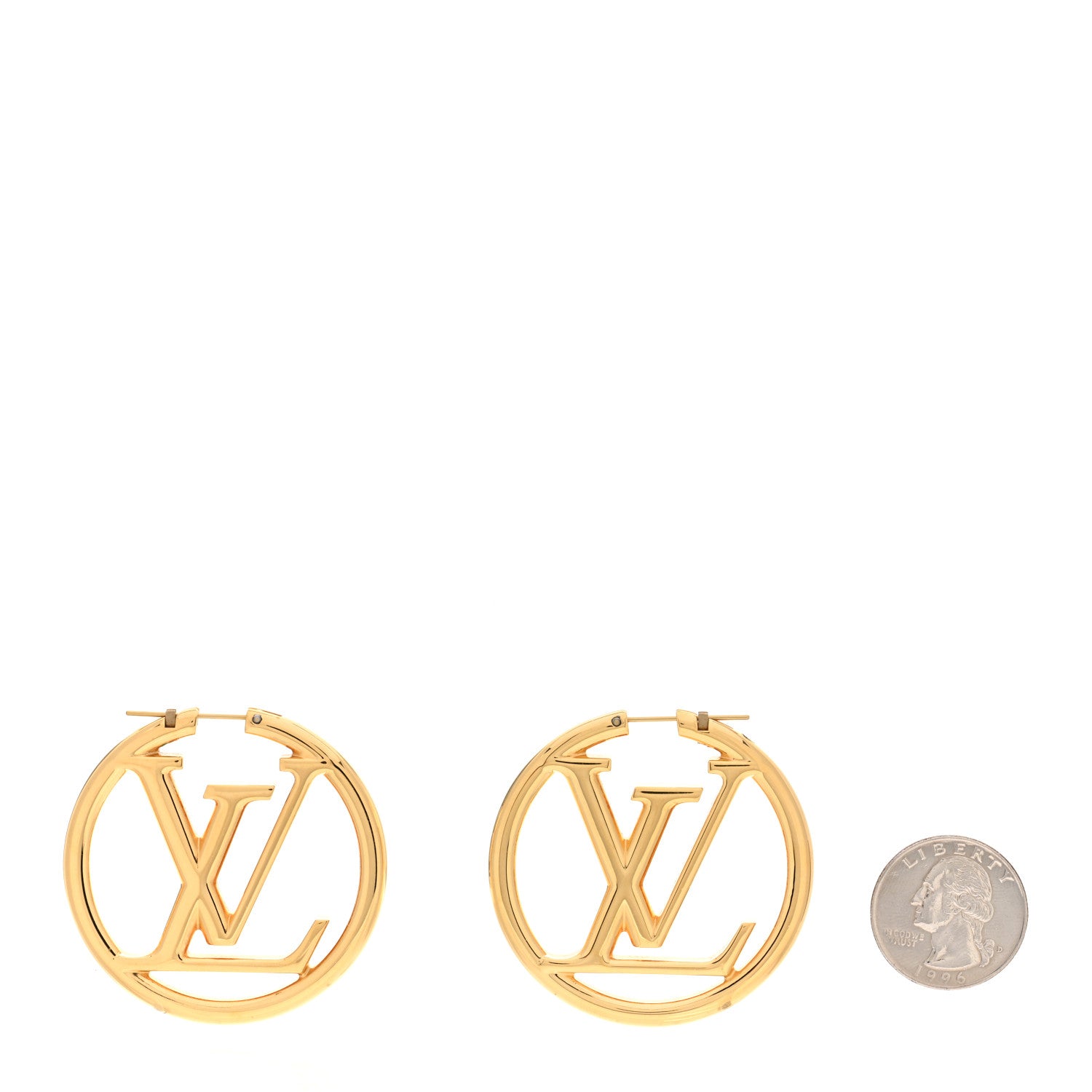 Louis Vuitton Metal Louise Hoop Earrings Gold 2 of 4