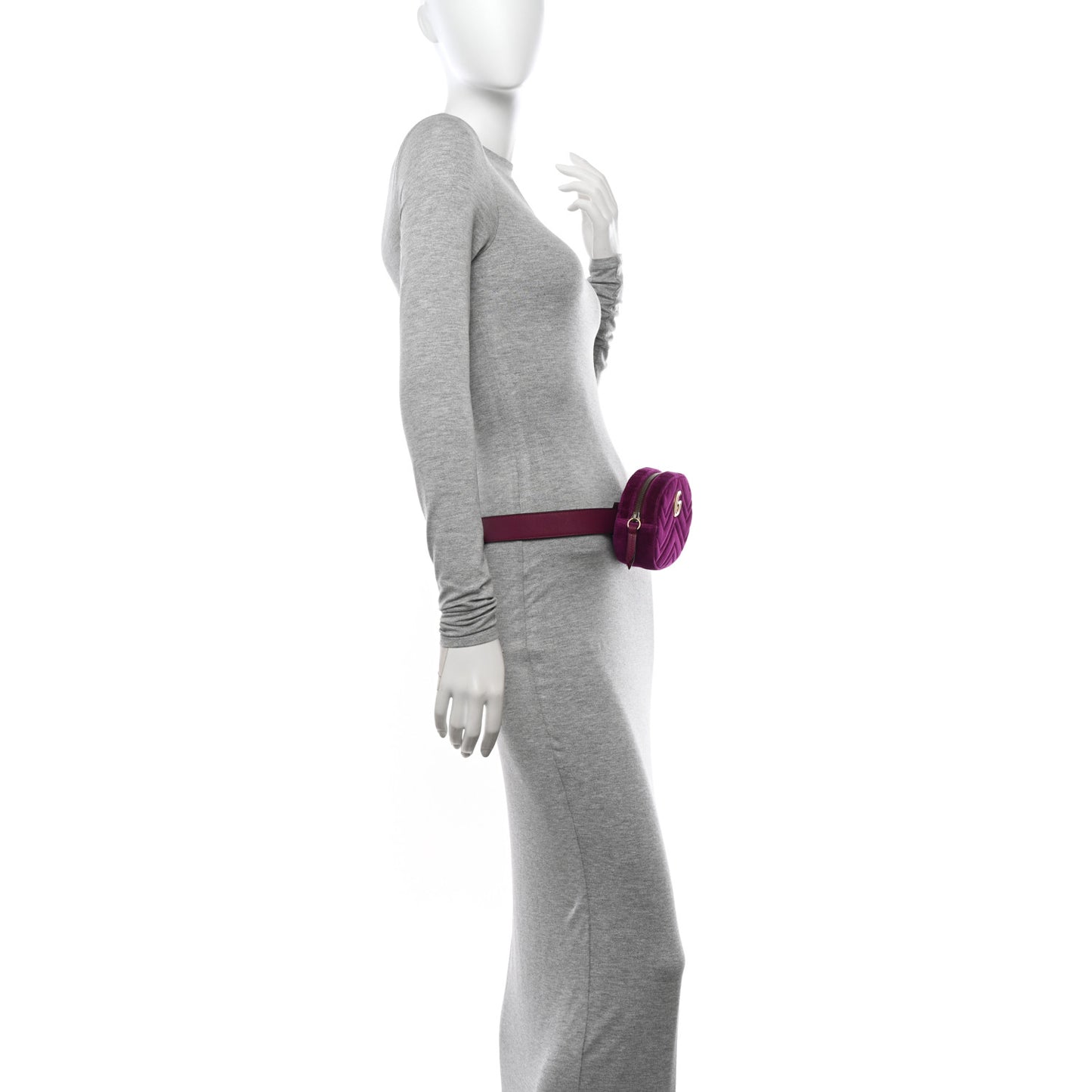 Velvet Matelasse GG Marmont Belt Bag 95 38 Violet Cyclamen