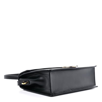 Gucci Textured Calfskin Medium Torchon GG Ring Shoulder Bag Black 4 of 8