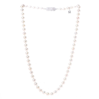 Mikimoto 18K White Gold Akoya Cultured Pearl 6.5mm Strand Necklace 18 3 of 6