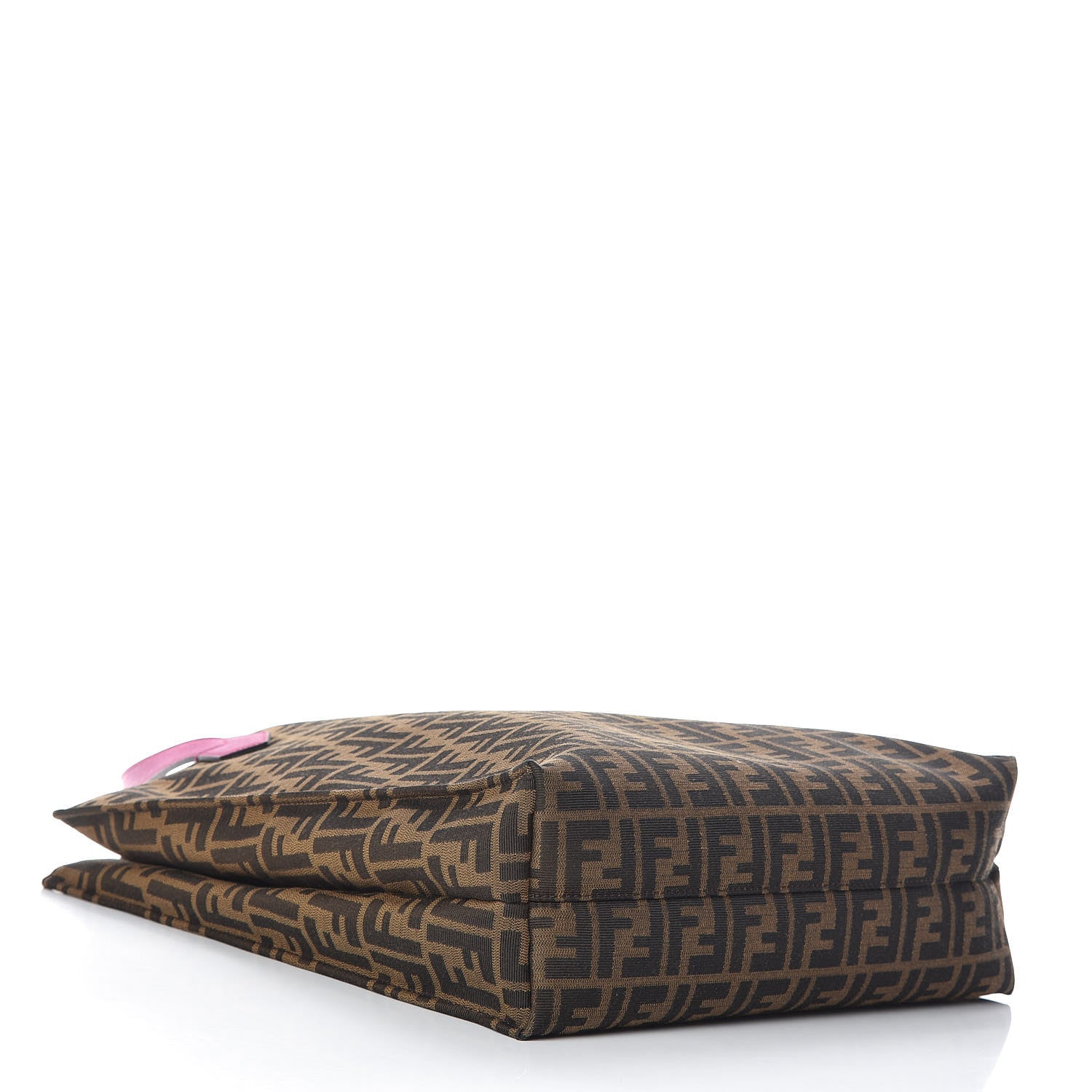 Fendi Zucca Vitello Elite Special Shopping Tote Tobacco Fuxia 4 of 10