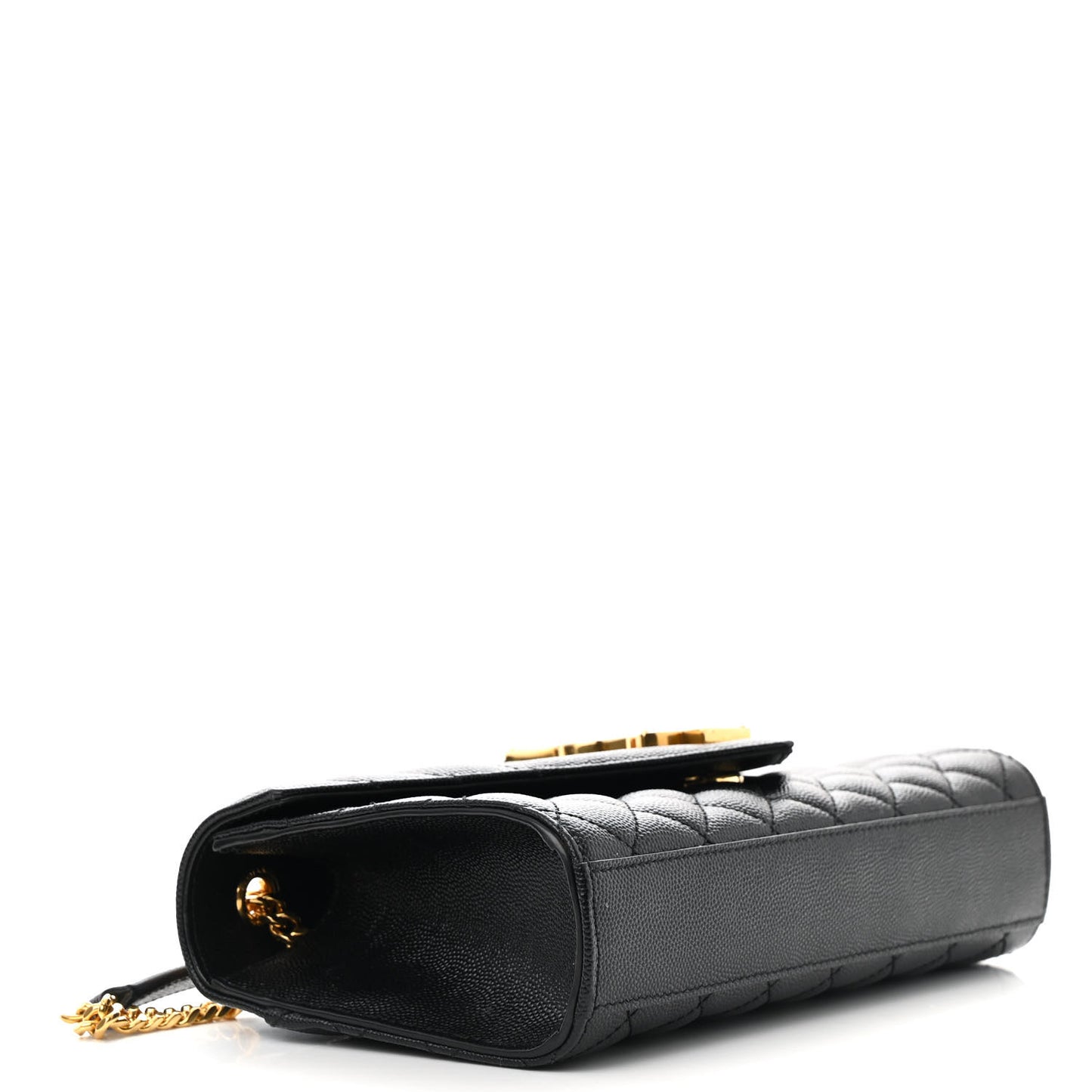 Grain De Poudre Textured Mixed Matelasse Triquilt Small Monogram Satchel Black