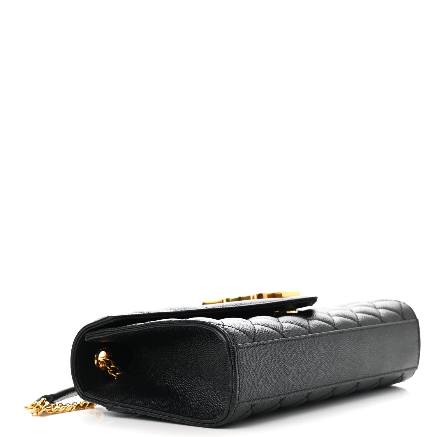 Saint Laurent Grain De Poudre Textured Mixed Matelasse Triquilt Small Monogram Satchel Black 4 of 13