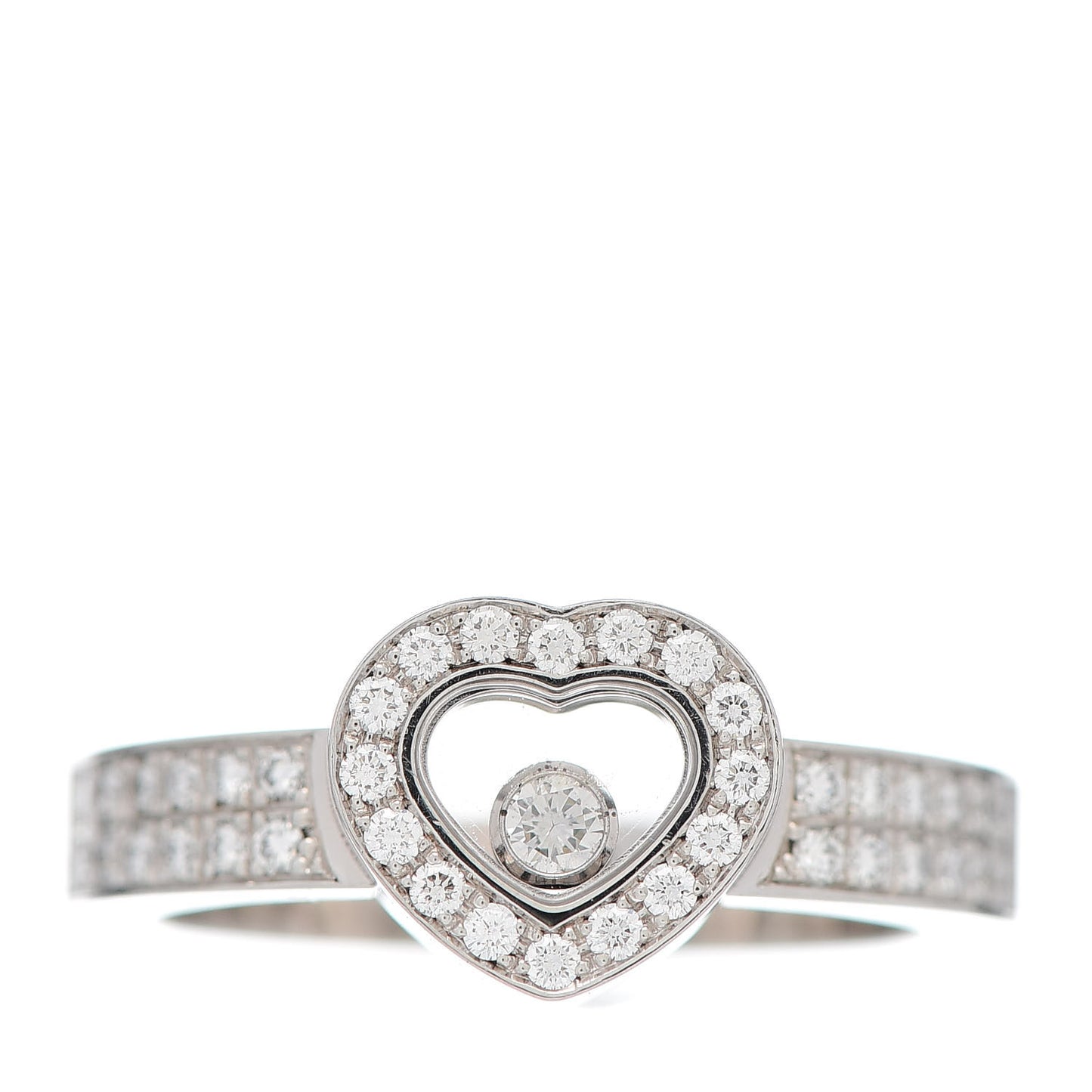 18K White Gold Diamond Happy Heart Ring 53 6.25