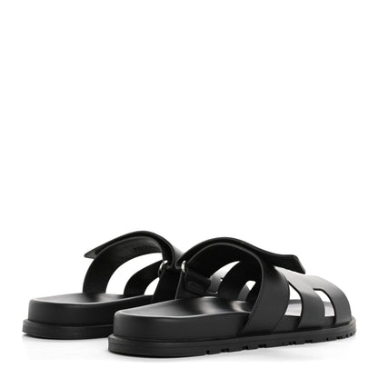 Hermes Calfskin Mens Chypre Sandals 43 Black 5 of 10