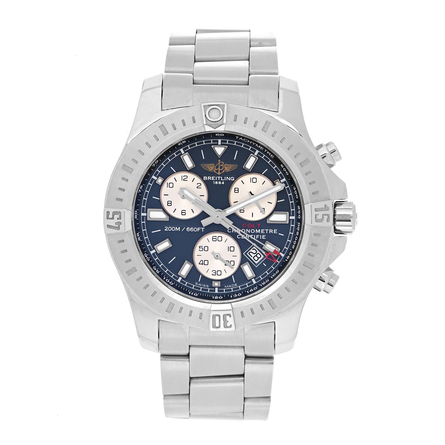 Breitling Stainless Steel 44mm Colt Chronograph Quartz Watch Blue A73388 1 of 5