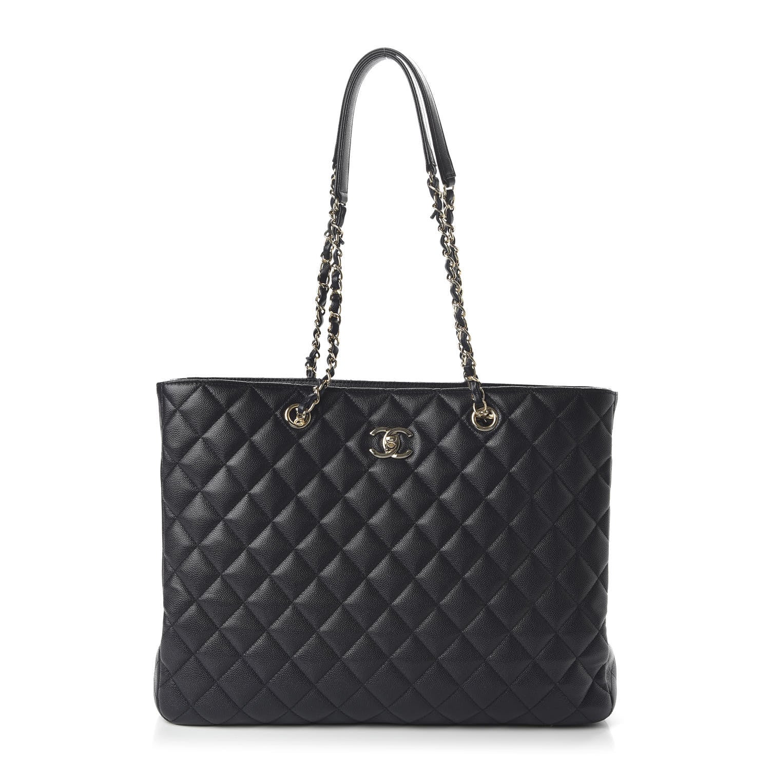 Chanel Caviar Quilted Large CC Shopping Tote Navy 1 of 10