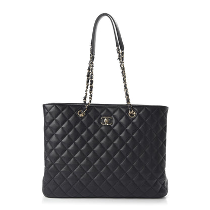 Chanel Caviar Quilted Large CC Shopping Tote Navy 1 of 10