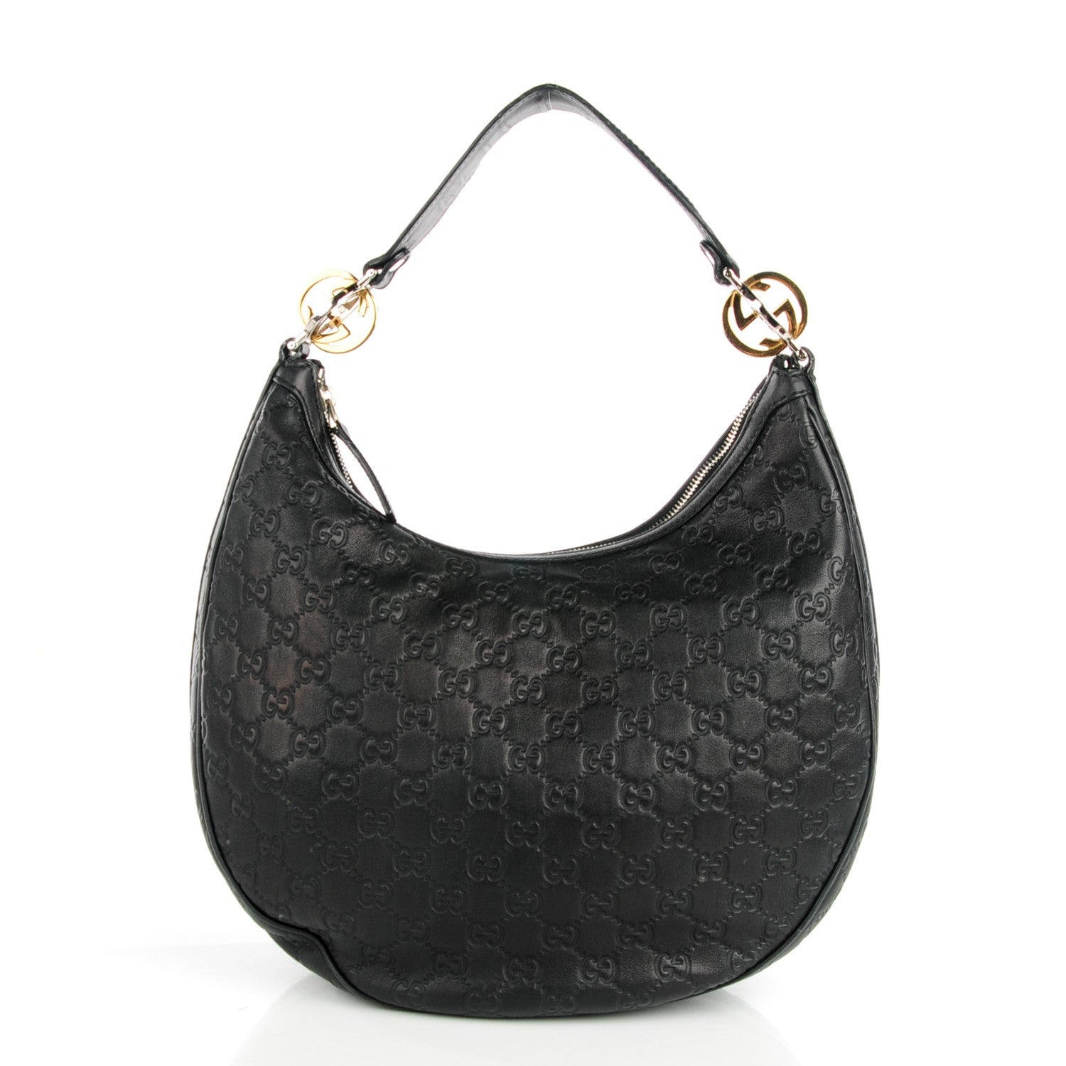 Gucci Guccissima Medium GG Twins Hobo Black 1 of 9