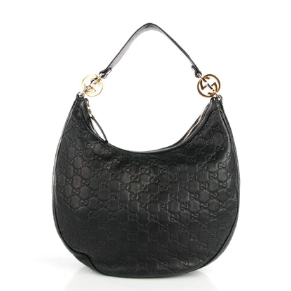 Gucci Guccissima Medium GG Twins Hobo Black 1 of 9