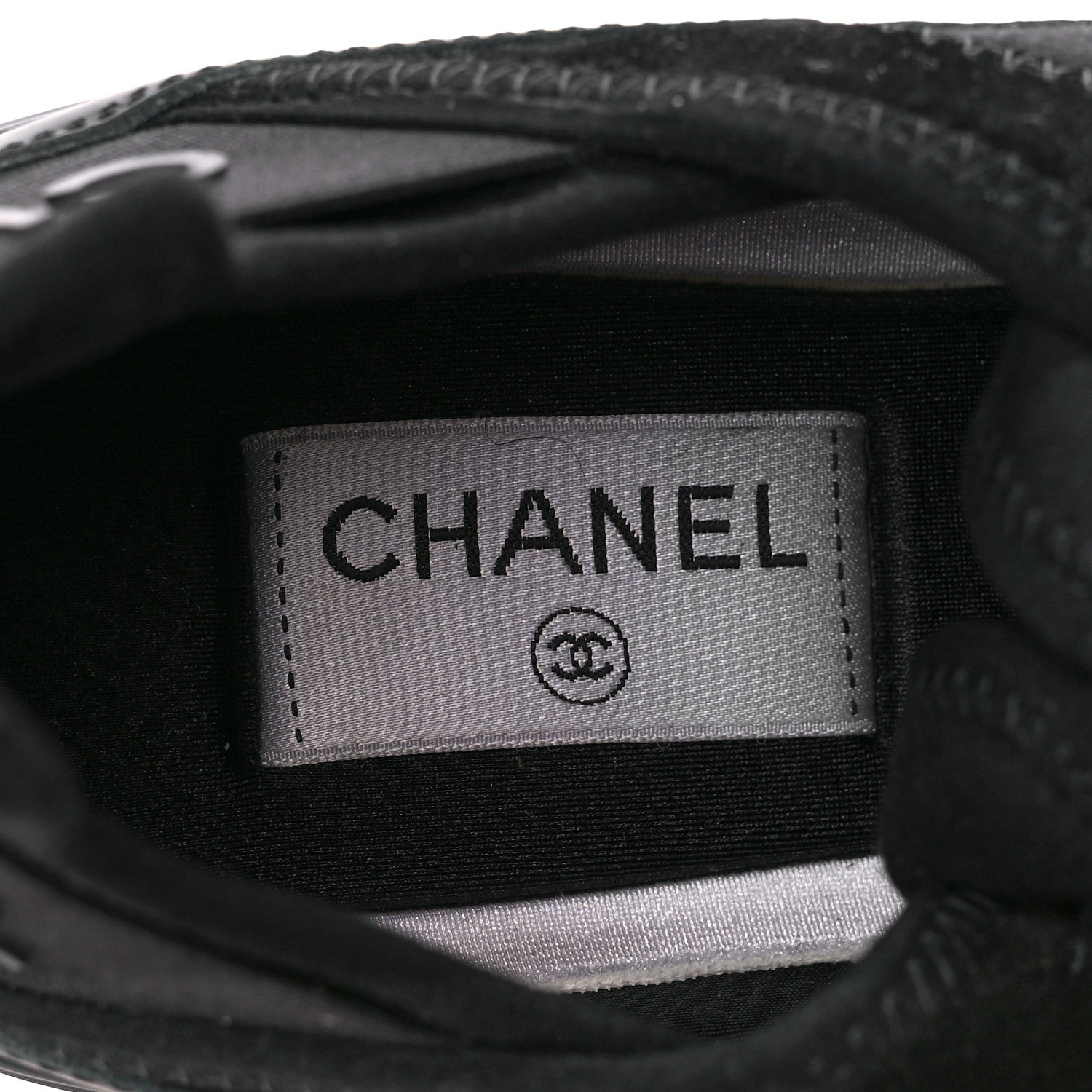 Chanel Velvet Calfskin Mixed Fibers CC Sneakers 40 Black 7 of 8