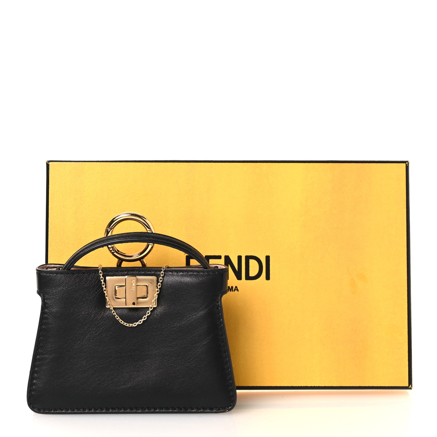 Fendi Nappa Sigma Pico Peekaboo Charm Black 24 of 25