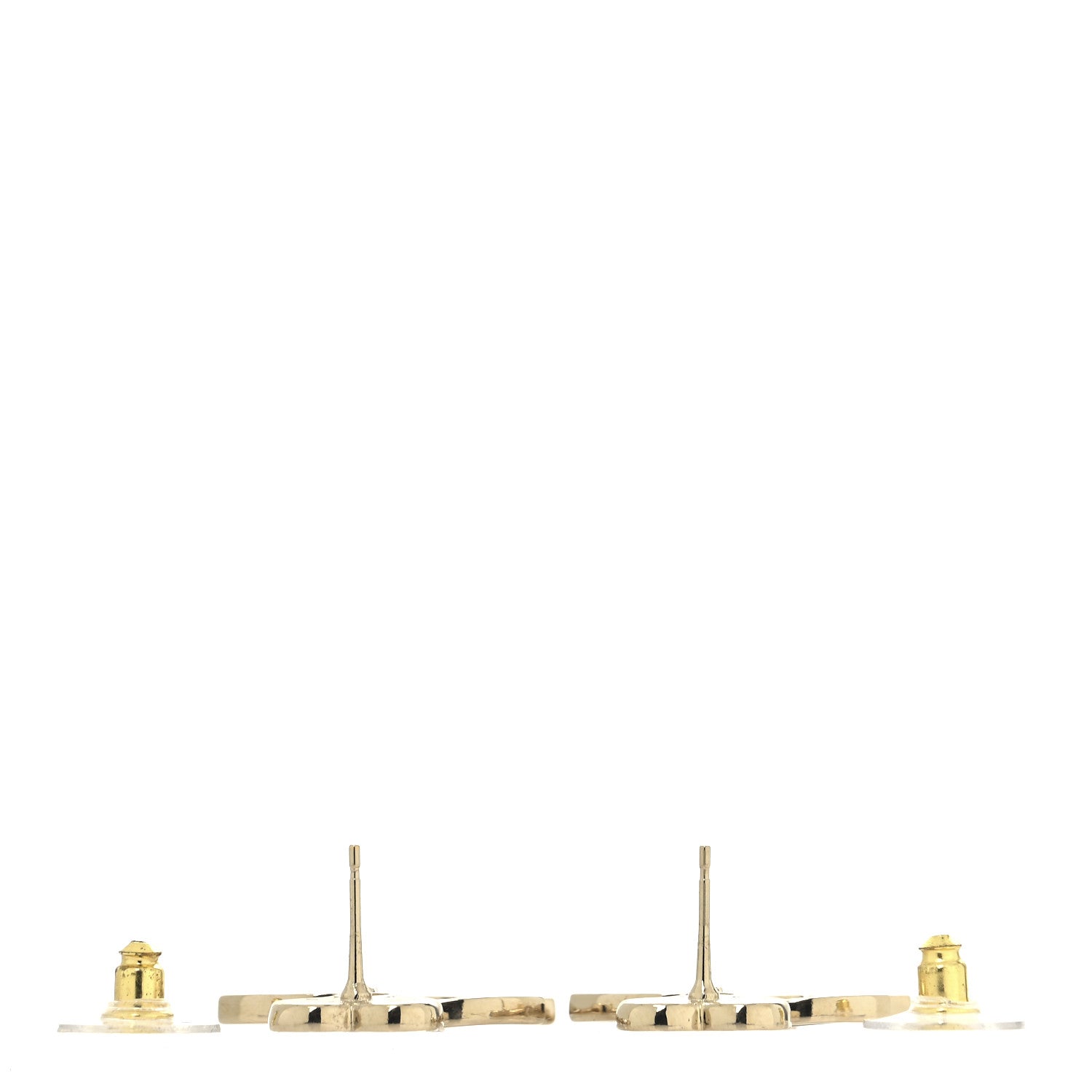 Chanel Metal Enamel CC Heart Drop Earrings Gold Black Pink 3 of 4